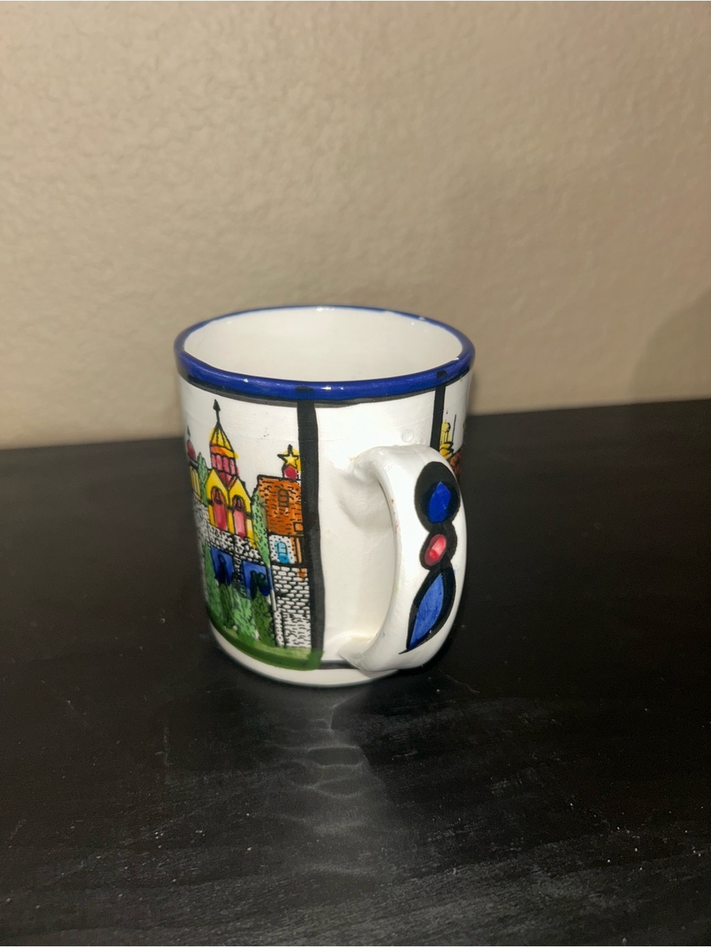 Bethlehem Ceramic Mug Ancient City hand painted Vintage - Picture 3 of 8